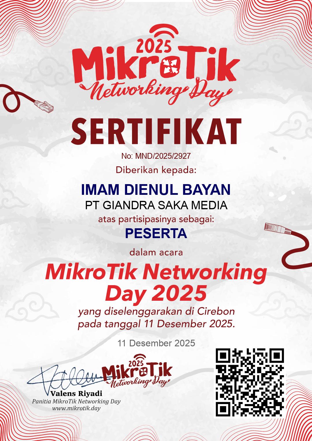 MND 2025 Certificate