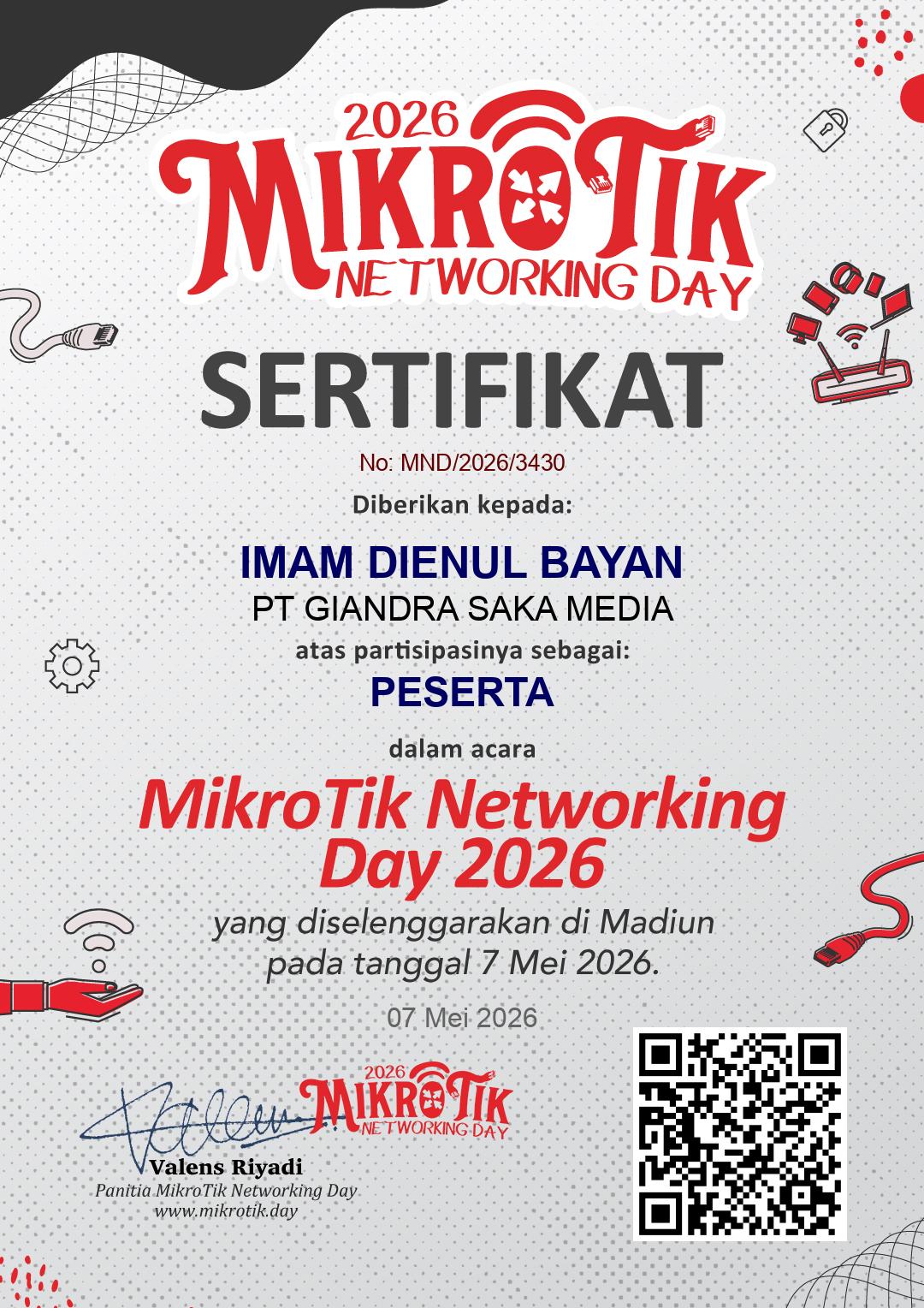 MND 2026 Certificate
